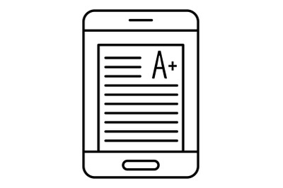 Smartphone learning icon, outline style