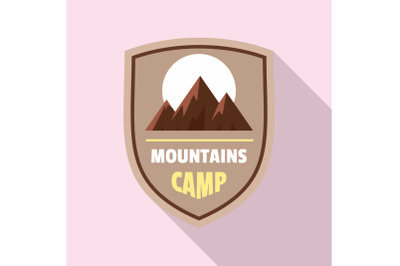 Mountains camp logo, flat style