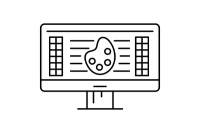 Web drawing icon, outline style