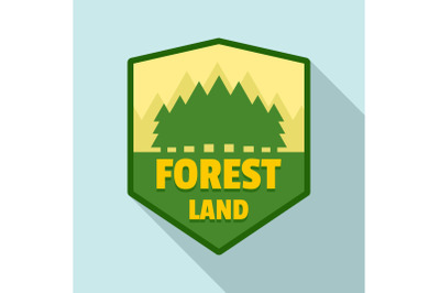 Forest land logo, flat style
