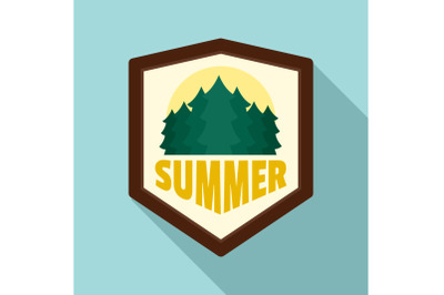 Summer forest logo, flat style