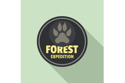 Forest expedition logo, flat style