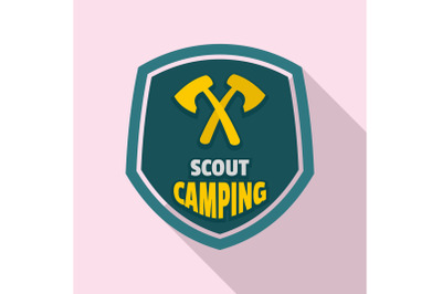 Scout camping logo, flat style