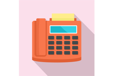 Fax telephone icon, flat style