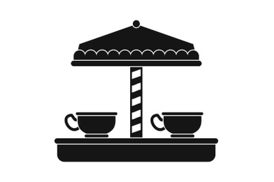 Tea cup carousel icon, simple style