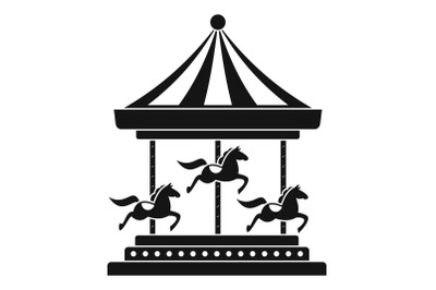 Horse carousel icon, simple style