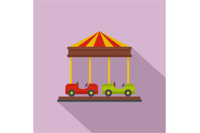 Car carousel icon, flat style