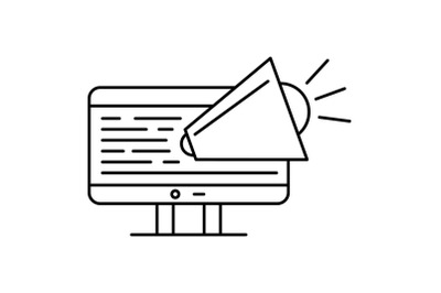 Web ad icon, outline style