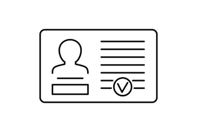 Id card icon, outline style