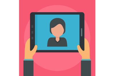 Video call icon, flat style