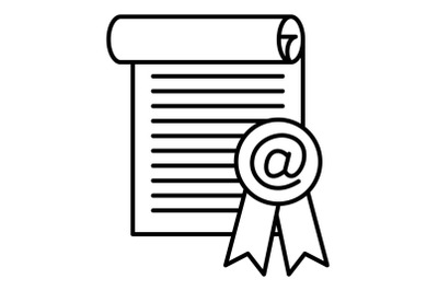 Graduated paper icon, outline style