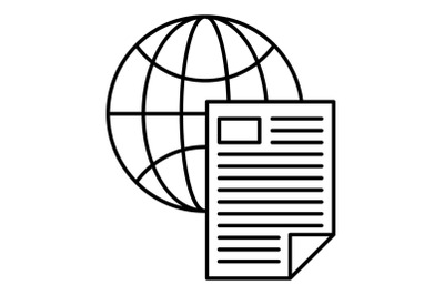 Global document icon, outline style