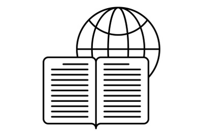 Global learning icon, outline style
