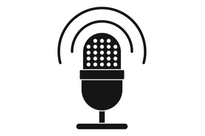 Studio microphone icon, simple style