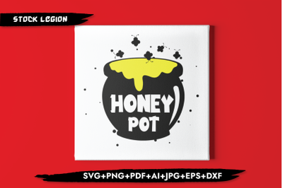 Honey Pot Jar Bees SVG