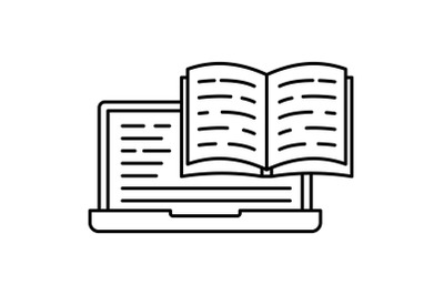 Web reading icon, outline style