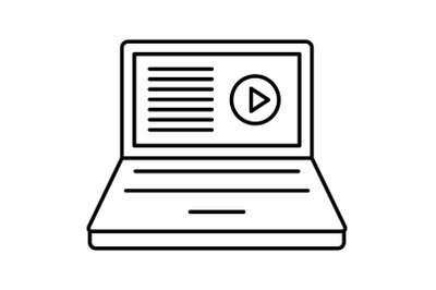 Laptop web surf icon, outline style