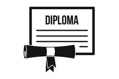 Graduation diploma icon, simple style