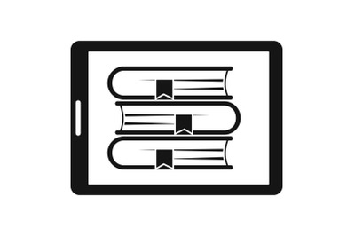 Electronic book icon, simple style