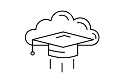 Graduated in cloud icon, outline style