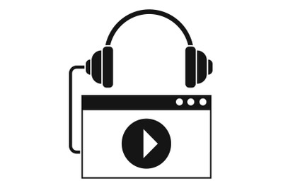 Play audio file icon, simple style