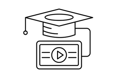 Video graduation icon, outline style