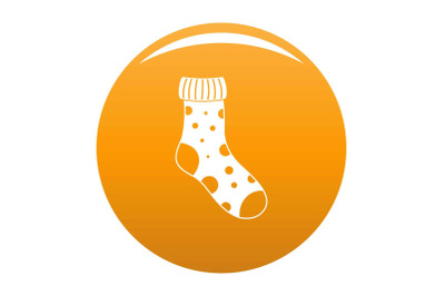 Textile sock icon vector orange