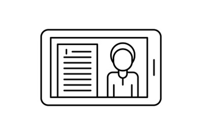 Video conference icon, outline style