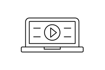 Video play icon, outline style