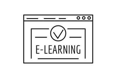 E learning icon, outline style