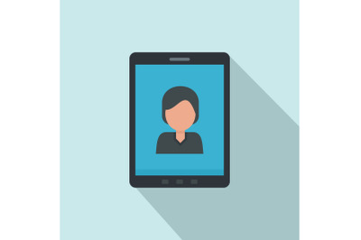 Device video call icon, flat style