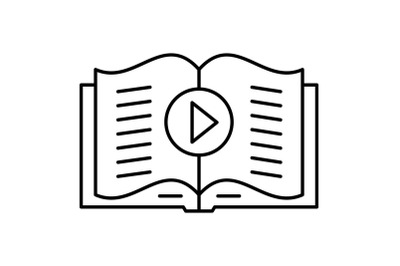 Audio book play icon, outline style