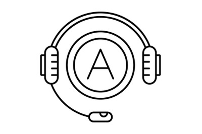 Audio book listen icon, outline style