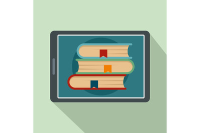 Electronic book icon, flat style