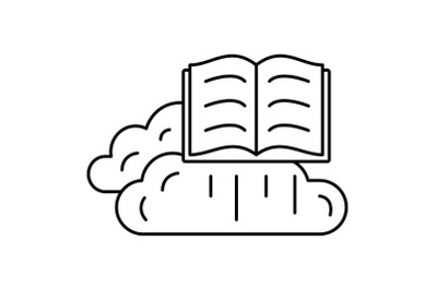 Cloud reading icon, outline style