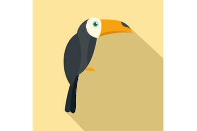 Brazilian toucan icon, flat style