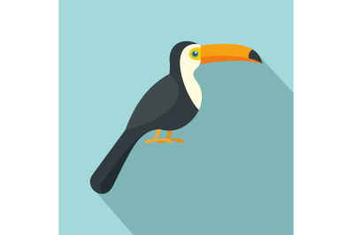 Toucan icon, flat style