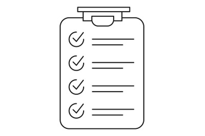 Checklist icon, outline style