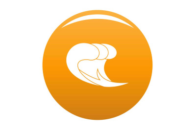 Wave surf icon vector orange