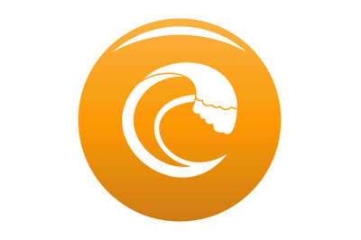 Wave aqua icon vector orange
