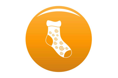 One sock icon vector orange