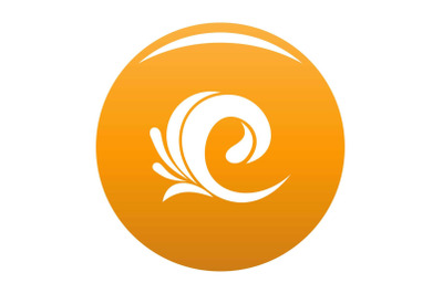Wave tsunami icon vector orange