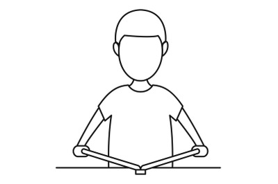 Kid open book icon, outline style