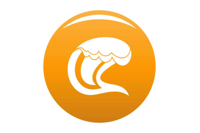 Wave surfing icon vector orange