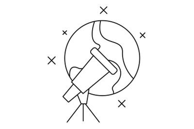 Star telescope icon, outline style