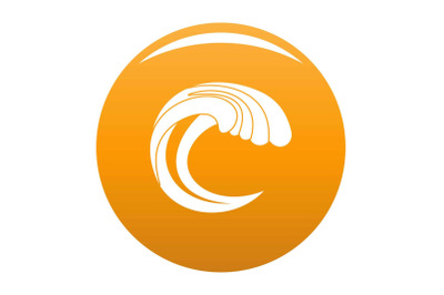 Wave water nature icon vector orange