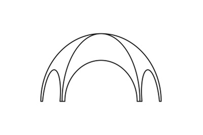 Round tent icon, outline style