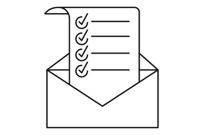 Mail checklist icon, outline style