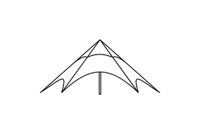 Festival outdoor tent icon, outline style