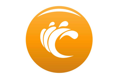 Wave water composition icon vector orange